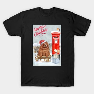 Chow Chow Merry Christmas Santa Dog T-Shirt